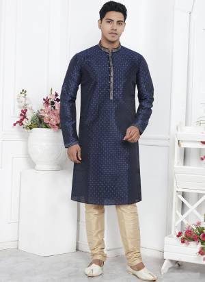 Looking These Party Wear Mans Wear Kutra Payjama wearing this fashionable. These Kurta Are Jacquard Silk And Payjama Art Silk finest Fabriced With Woven Designer With Embroidery Work.