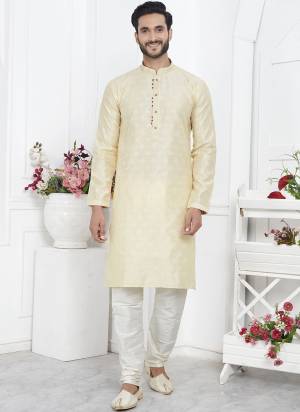 Looking These Party Wear Mans Wear Kutra Payjama wearing this fashionable. These Kurta Are Jacquard Silk And Payjama Art Silk finest Fabriced With Woven Designer With Embroidery Work.