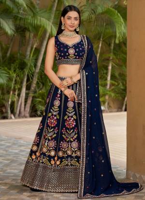 For A Designer Look,Grab These Party Wear Lehenga Choli in Fine Colored.These Lehenga Are Geoegette And Blouse Are Fabricated On Georgette Pair With Dupatta Are Georgette.Its Beautified With Designer Thread,Sequance Embroidery Work.