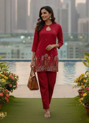 Attactive These Designer Co Ord Ready Made Dress in Fine Colored.These Top Are Cotton Silk And Bottom Are Fabricated On Cotton Silk Pair.Its Beautified With Designer Embroidery Work.