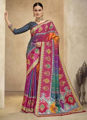 Attractive These Fastive And Party Wear Saree in Fine Colored.These Saree And Blouse is Fabricated On Crepe Silk.Its Beautified With Designer Digital Foil Printed.