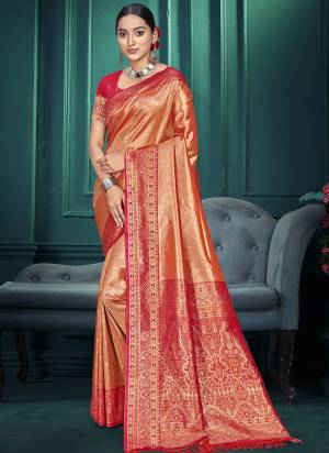 Attractive These Fastive And Party Wear Saree in Fine Colored.These Saree And Blouse is Fabricated On Kanjivaram Silk.Its Beautified With Woven Designer.