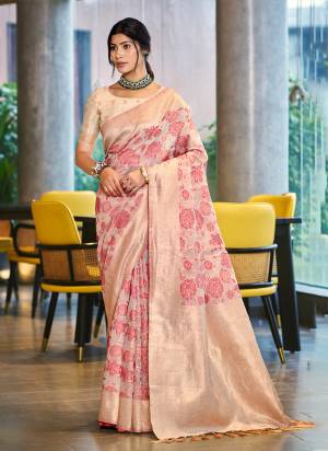 Garb These Fastive And Party Wear Saree in Fine Colored.These Saree And Blouse is Fabricated On Cotton Silk.Its Beautified With Woven Flower Designer.