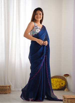 Looking These Party Wear Saree in Fine Colored.These Saree Are Space Silk And Blouse is Net Fabricated.Its Beautified With Designer Beed Work Blouse.