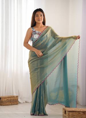 Looking These Party Wear Saree in Fine Colored.These Saree Are Space Silk And Blouse is Net Fabricated.Its Beautified With Designer Beed Work Blouse.