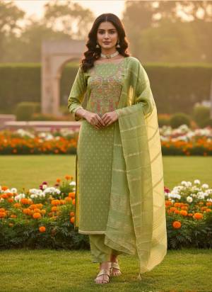 Looking These Disigner Suit in Fine Colored Pair With Bottom And Dupatta.These Top Are Simmer Jacquard And Dupatta Are Fabricated On Simmer Jacquard Pair With Santoon Bottom.Its Beautified With Woven Designer With Embroidery Work.
