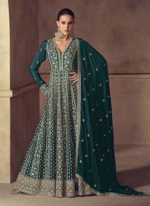 Attractive These Party Wear Free Size Stitched Anarkali Suit in Fine Colored Pair.These Top And Dupatta Are Chinon And Pair With Santoon Inner.Its Beautified With Heavy Designer Embroidery Work.