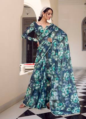 Garb These Party Wear Ready To Wear Saree in Fine Colored.These Saree Are Georgette And Blouse is Georgette Fabricated.Its Beautified With Floral Designer Printed With Moti Lace.