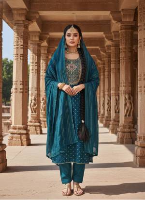 Looking These Disigner Suit in Fine Colored Pair With Bottom And Dupatta.These Top Are Modal Butti And Dupatta Are Fabricated On Modal Jacquard Pair With Santoon Bottom.Its Beautified With Woven Designer With Coding Embroidery Work.