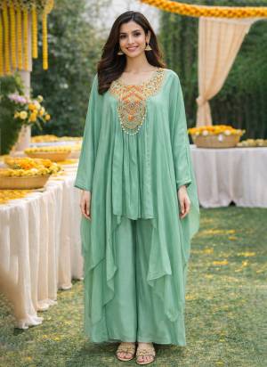 Attrective These Beautiful Looking Readymade Top With Plazzo.These Top And Bottom Are Viscose Chinon Fabricated.Its Beautified  With Disigner Embroidery,Hand Work.