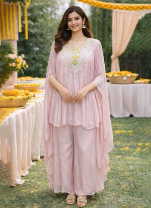 Attrective These Beautiful Looking Readymade Top With Plazzo.These Top And Bottom Are Viscose Chinon Fabricated.Its Beautified  With Disigner Embroidery,Hand Work.