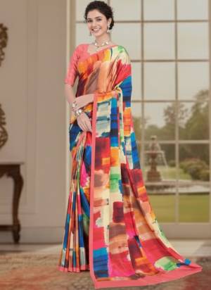 Attractive These Fastive And Party Wear Saree in Fine Colored.These Saree And Blouse is Fabricated On Crepe Silk.Its Beautified With Designer Digital Printed.