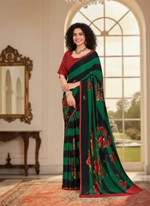 Attractive These Fastive And Party Wear Saree in Fine Colored.These Saree And Blouse is Fabricated On Crepe Silk.Its Beautified With Designer Digital Printed.