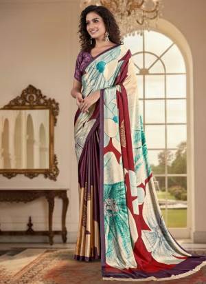 Attractive These Fastive And Party Wear Saree in Fine Colored.These Saree And Blouse is Fabricated On Crepe Silk.Its Beautified With Designer Digital Printed.