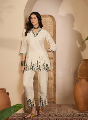 Looking These Beautiful Looking Readymade Co Ord Dress.These Top And Bottom Are Khadi Silk Fabricated.Its Beautified  With Disigner Embroidery Work.