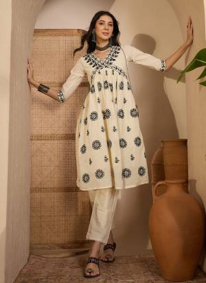 Looking These Beautiful Looking Readymade Top With Bottom Dress.These Top And Bottom Are Khadi Silk Fabricated.Its Beautified  With Disigner Embroidery Work.