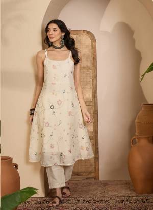 Looking These Beautiful Looking Readymade Top With Bottom Dress.These Top And Bottom Are Khadi Silk Fabricated.Its Beautified  With Disigner Embroidery Work.