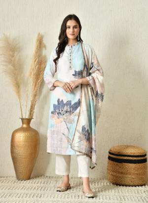 Attrective These Beautiful Looking Readymade Suits.These Top Are Linen And Bottom Are Cambric Cotton And Dupatta Are Mul Cotton Fabricated.Its Beautified  With Disigner Printed With Embroidery Work.