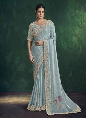 Look Attractive These Designer Party Wear Fancy Saree With Stitched Blouse in Fine Colored.These Saree Are Two Tone Satin Silk And Blouse Satin Silk Fabricated.Its Beautified Fancy Designer Embroidery, Hand Work.