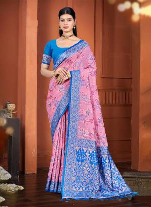 Attractie These Fastive And Party Wear Saree in Fine Colored.These Saree And Blouse is Fabricated On Cotton Silk.Its Beautified With Woven Meenakari Designer.