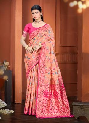 Attractie These Fastive And Party Wear Saree in Fine Colored.These Saree And Blouse is Fabricated On Cotton Silk.Its Beautified With Woven Meenakari Designer.