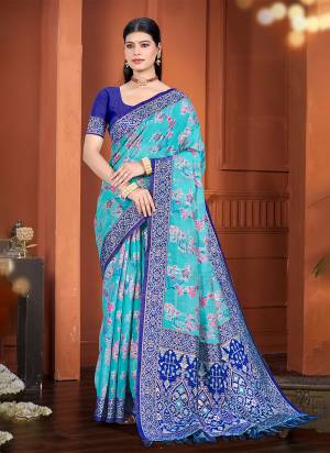 Attractie These Fastive And Party Wear Saree in Fine Colored.These Saree And Blouse is Fabricated On Cotton Silk.Its Beautified With Woven Meenakari Designer.