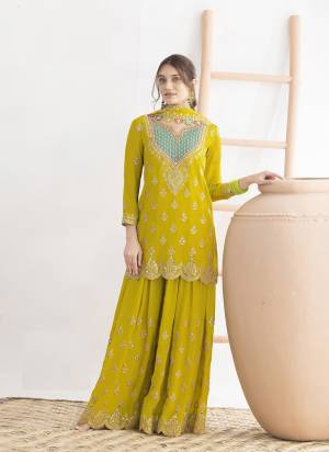 Attractive These Party Wear Designer Plazzo Suit in Fine Colored Pair With Bottom And Dupatta.These Top Are Chinon And Dupatta Are Fabricated On Chinon Pair With Chinon Bottom.Its Beautified With Crepe Silk Inner.Its Beautified With Heavy Designer Embroidery Work.