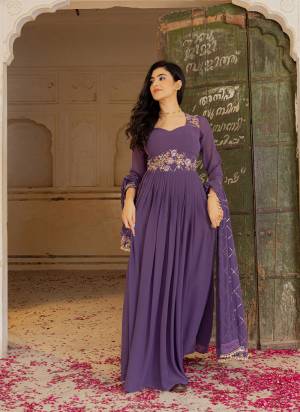 Attrective These Beautiful Party Wear Looking Readymade Gown With Bottom.These Gown And Dupatta Are Georgette Fabricated.Its Beautified With Disigner Embroidery Work.