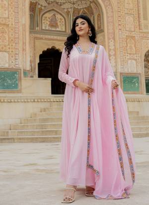 Attrective These Beautiful Party Wear Looking Readymade Gown With Bottom.These Gown And Dupatta Are Georgette Fabricated.Its Beautified With Disigner Embroidery Work.