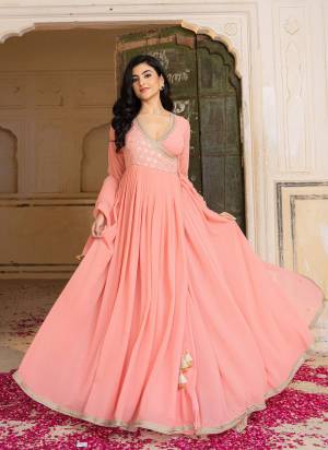 Attrective These Beautiful Party Wear Looking Readymade Gown With Bottom.These Gown And Dupatta Are Georgette Fabricated.Its Beautified With Disigner Embroidery Work.