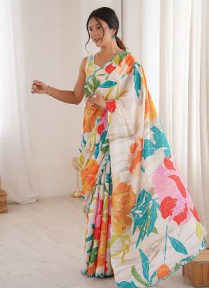Attractive These Party Wear Saree in Fine Colored.These Saree Are Chinon And Blouse is Chinon Fabricated.Its Beautified With Designer Digital Printed With Mirror Cut Work Border.