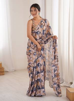 Attractive These Party Wear Saree in Fine Colored.These Saree Are Chinon And Blouse is Chinon Fabricated.Its Beautified With Designer Digital Printed With Mirror Cut Work Border.