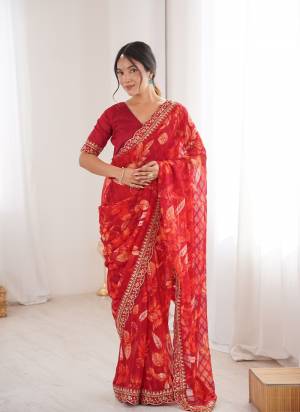 Garb These Party Wear Saree in Fine Colored.These Saree Are Marble Patta And Blouse is Banglori Fabricated.Its Beautified With Designer Floral Printed With Embroidery Cut Work Border.