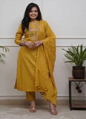 Garb These Suit in Fine Colored Pair With Bottom And Dupatta.These Top Are Cotton Silk And Bottom Are Fabricated On Cotton Silk Pair With Chinon Dupatta.Its Beautified With Designer Embroidery Work.