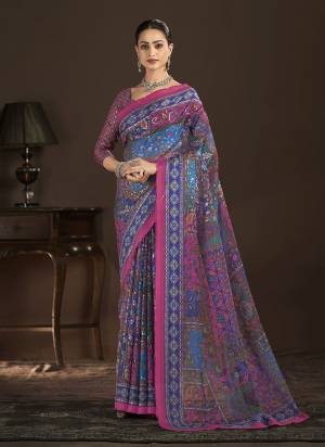 Attractive These Fastive And Party Wear Saree in Fine Colored.These Saree And Blouse is Fabricated On Crepe Silk.Its Beautified With Designer Digital Foil Printed.