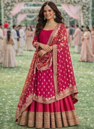  Looking These Party Wear Suit in Fine Colored Pair Anarkali With Dupatta.These Top Are Silk And Dupatta Are Fabricated On Viscose Jacquard Pair.Its Beautified With Designer Embroidery Work,Woven Dupatta.