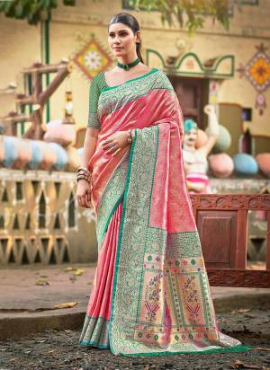 Attractie These Fastive And Party Wear Saree in Fine Colored.These Saree And Blouse is Fabricated On Kanjivaram Silk.Its Beautified With Woven Designer.