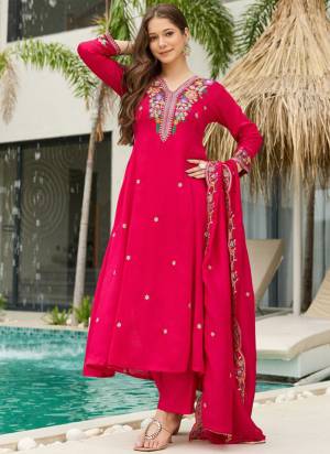 Garb These Beautiful Looking Readymade Suits.These Top Are Vichitra Silk And Bottom Are Rayon And Vichitra Silk Dupatta Fabricated.Its Beautified  With Disigner Embroidery Work.