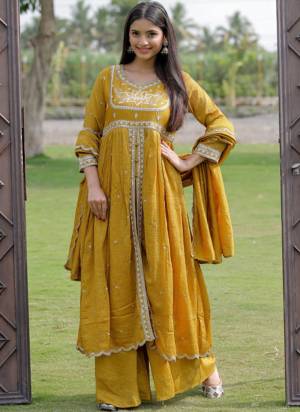 Garb These Beautiful Looking Readymade Suits.These Top Are Viscose Silk And Bottom Are Viscose Silk And Vichitra Silk Dupatta Fabricated.Its Beautified  With Disigner Embroidery Work.