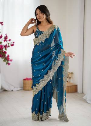 Attractive These Fancy Party Wear Saree in Fine Two Tone Colored.These Saree Are Fendy Chiffon And Blouse is Satin Silk Fabricated.Its Beautified With Two Tone Color,Designer Sequance,Jari Embroidery Work.