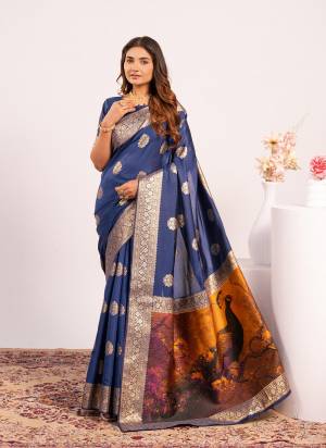 Garb These Festive And Party Wear Saree in Fine Colored.These Saree And Blouse is Fabricated On Banarasi Silk.Its Beautified With Woven Jari Designer Resham Peacock Pallu.