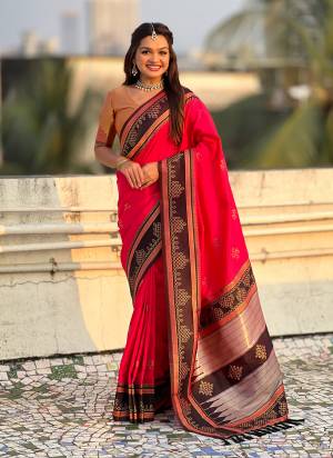 Looking These Party Wear Saree in Fine Colored.These Saree And Blouse is Fabricated On Soft Silk.Its Beautified With Weaving Rangoli Art Jari Designer.