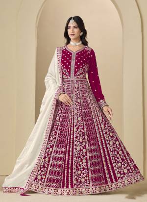 Looking These Beautiful Party Wear Fine Color Anarkali Suits.These Top Are Velvet And Dupatta Are Frendy Silk And Bottom Santoon Fabricated.Its Beautified With Heavy Designer Embroidery Work.