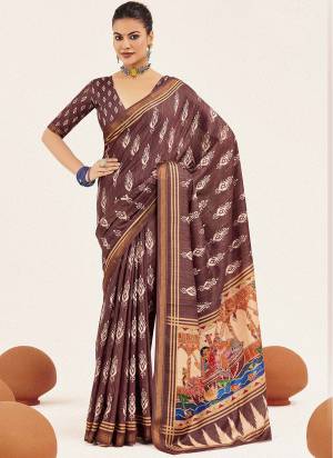 Looking These Traditinol Party Wear Saree in Fine Colored.These Saree Cotton Silk And Blouse is Fabricated On Cotton Silk Pair.Its Beautified With Designer Digital Printed.