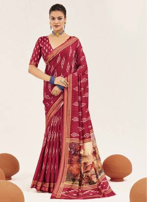 Looking These Traditinol Party Wear Saree in Fine Colored.These Saree Cotton Silk And Blouse is Fabricated On Cotton Silk Pair.Its Beautified With Designer Digital Printed.