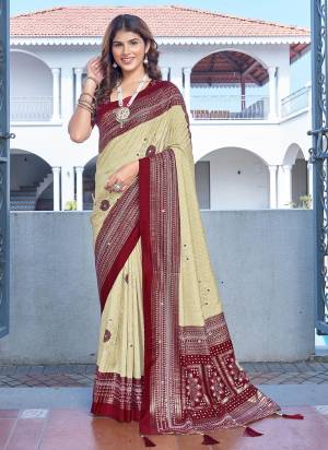 Looking These Traditinol Party Wear Saree in Fine Colored.These Saree Velvet Tussar Silk And Blouse is Fabricated On Velvet Tussar Silk Pair.Its Beautified With Woven Pallu Border Designer With Bandhani Printed.