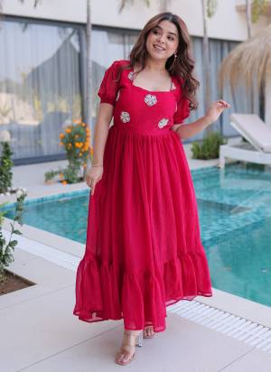 Attactive These Beautiful Looking Readymade Long Gown.These Gown is Fabricated On Fendy Silk.Its Beautified With Designer Beads Embroidery Work.