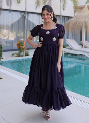 Attactive These Beautiful Looking Readymade Long Gown.These Gown is Fabricated On Fendy Silk.Its Beautified With Designer Beads Embroidery Work.