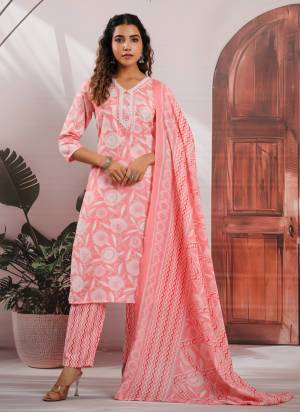 Attrective These Suit in Fine Colored Pair With Bottom And Dupatta.These Top And Bottom Are Fabricated On Cotton Pair With Cotton Dupatta.Its Beautified With Designer Printed Designer With Embroidery Work.