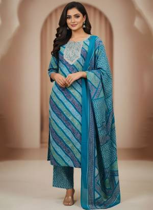 Attrective These Suit in Fine Colored Pair With Bottom And Dupatta.These Top And Bottom Are Fabricated On Cotton Pair With Cotton Dupatta.Its Beautified With Designer Printed Designer With Embroidery Work.